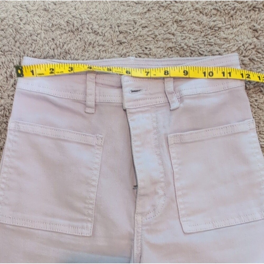 Billabong Women's Light Pink Wide-Leg Twill Pants Cotton High-Rise Pockets - Picture 4 of 9
